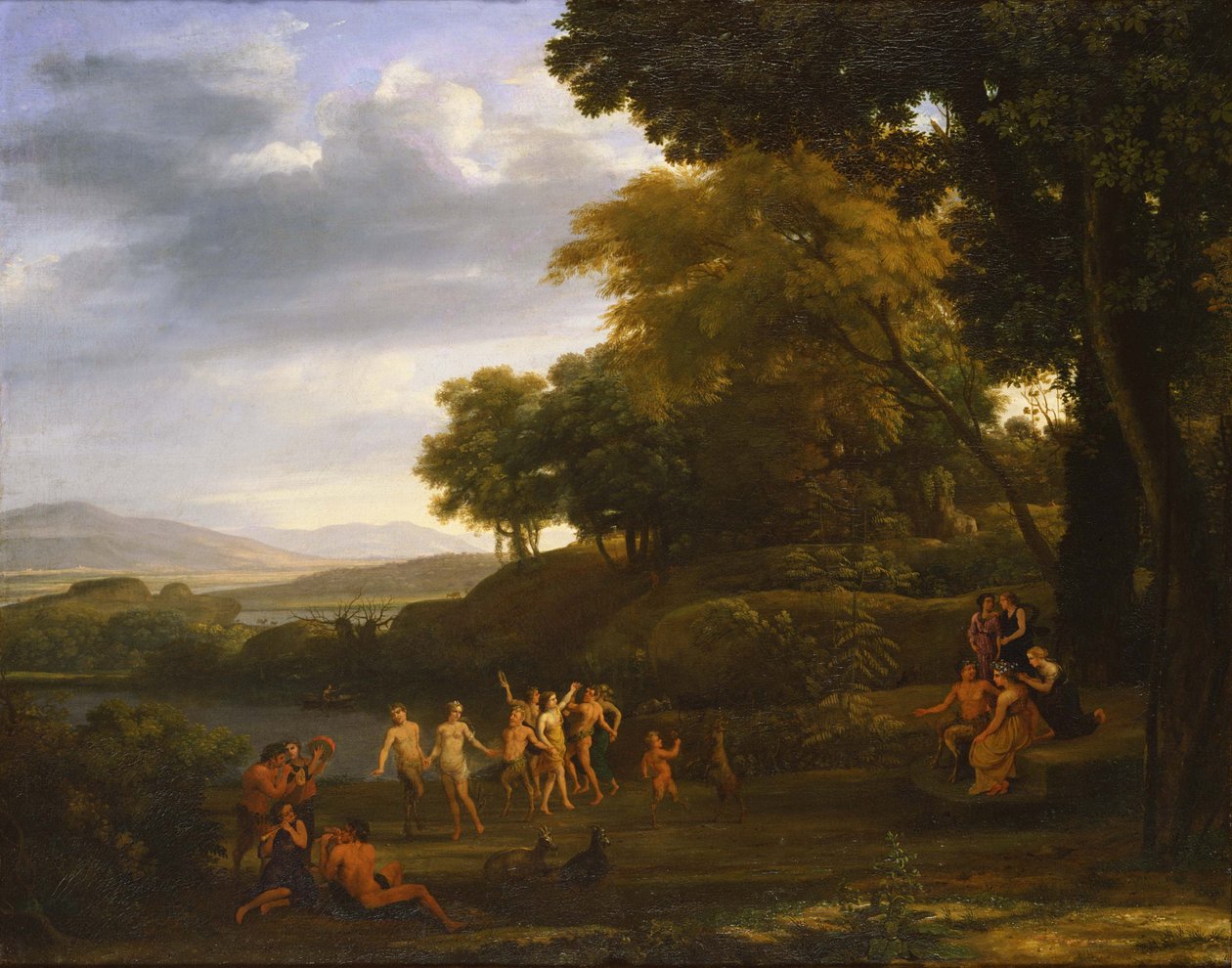 Maisema tanssivien satyyrien ja nymfien kanssa, 1646 tekijältä Claude Lorrain
