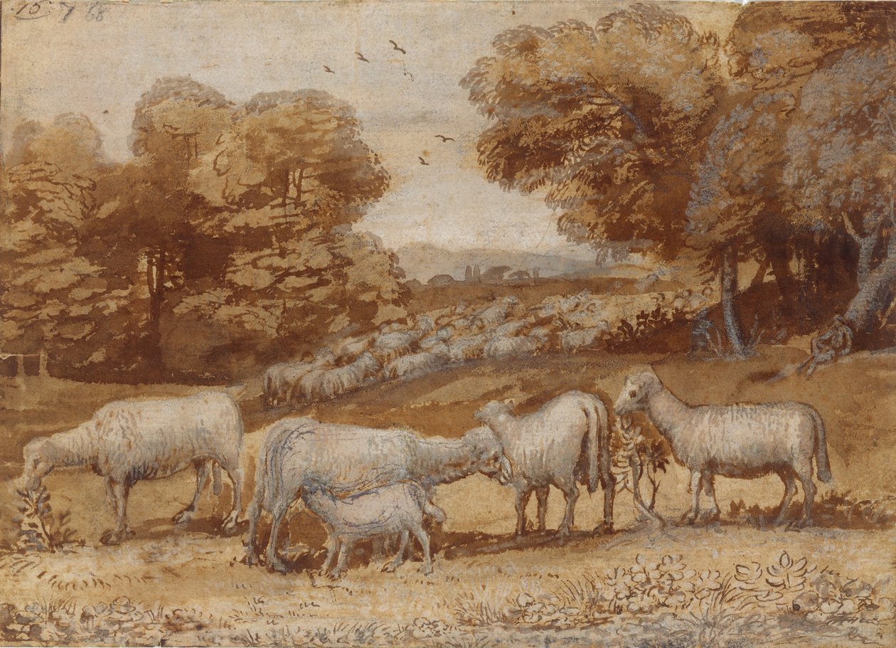 Maisema lampaiden kanssa, n. 1648. tekijältä Claude Lorrain