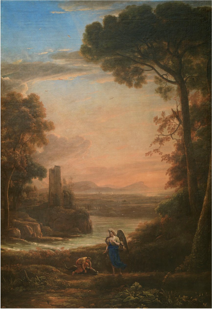 Maisema Tobiaksen ja enkelin kanssa, 1639-1640. tekijältä Claude Lorrain