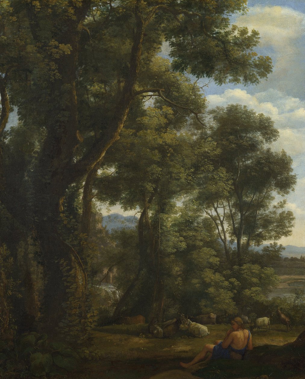 Maisema, jossa on vuohenpaimen ja vuohia  tekijältä Claude Lorrain