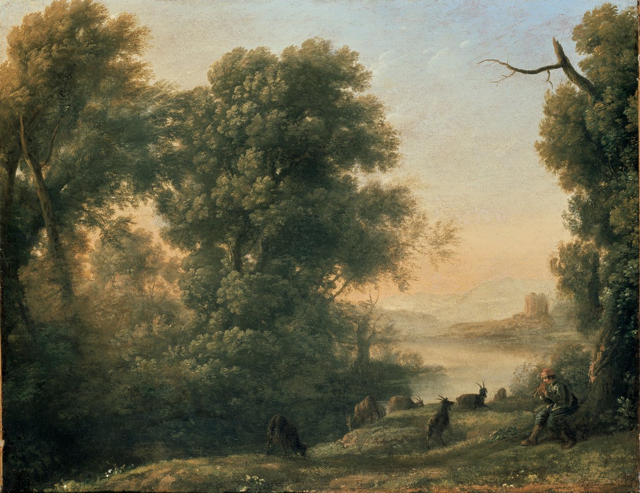 Maisema vuohipaimen kanssa, c1635-1636 tekijältä Claude Lorrain