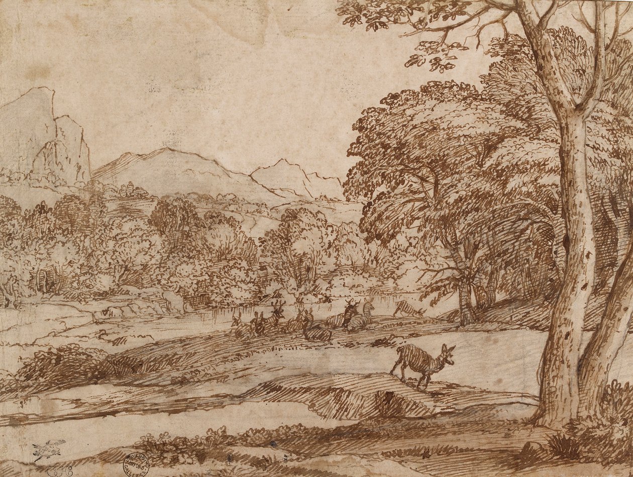 Maisema kaurilauman kanssa, 1666 tekijältä Claude Lorrain