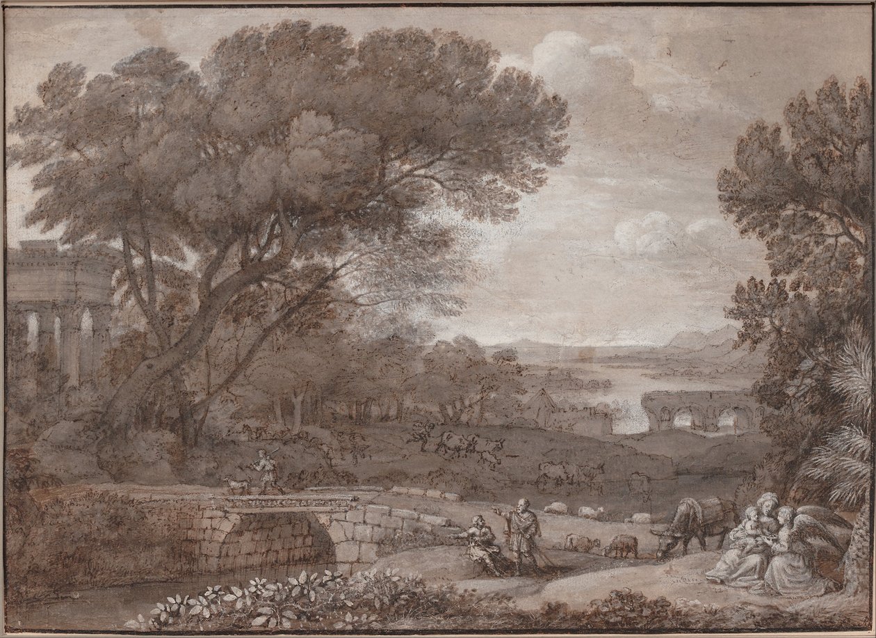 Maisema, jossa Lepo on matkalla Egyptiin, 1660 tekijältä Claude Lorrain