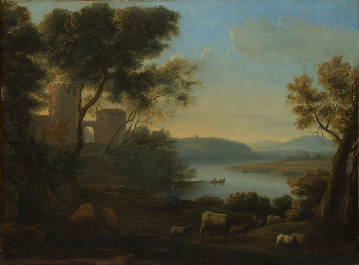 Pastoraalinen maisema: Roomalainen Campagna, n. 1639. tekijältä Claude Lorrain