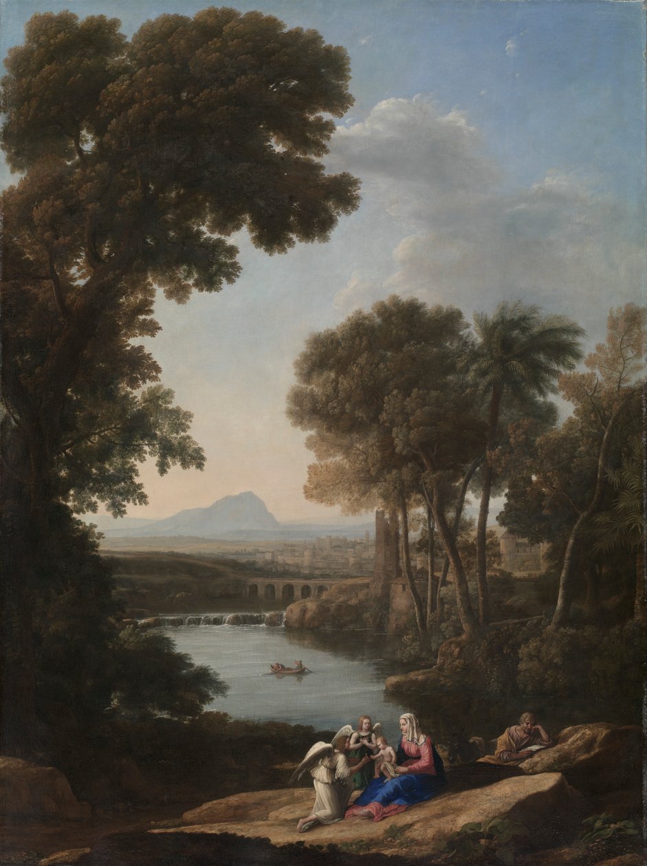 Lepää lennossa Egyptiin, 1640-luvun alku. tekijältä Claude Lorrain