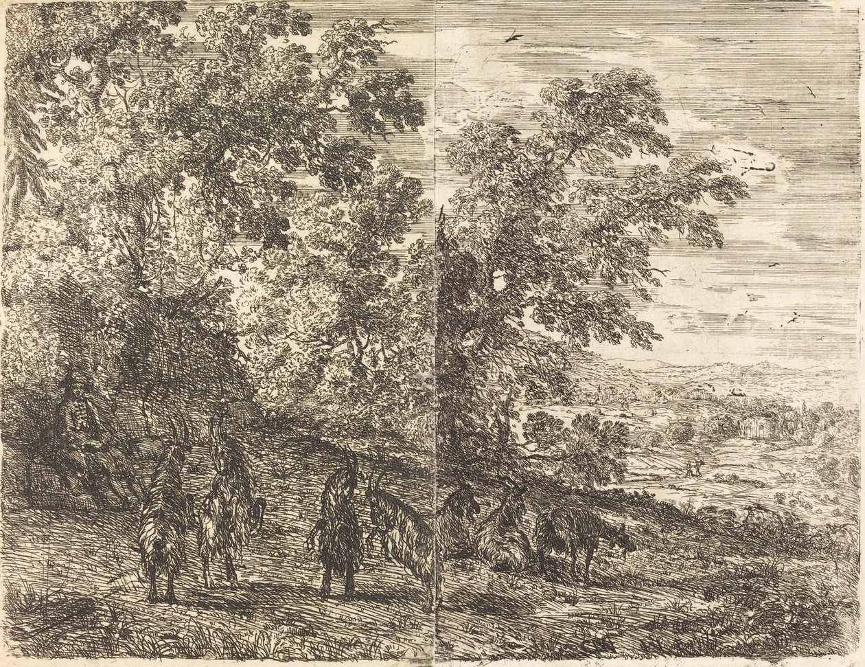 Paimen vuohien kanssa (Les chèvres) tekijältä Claude Lorrain