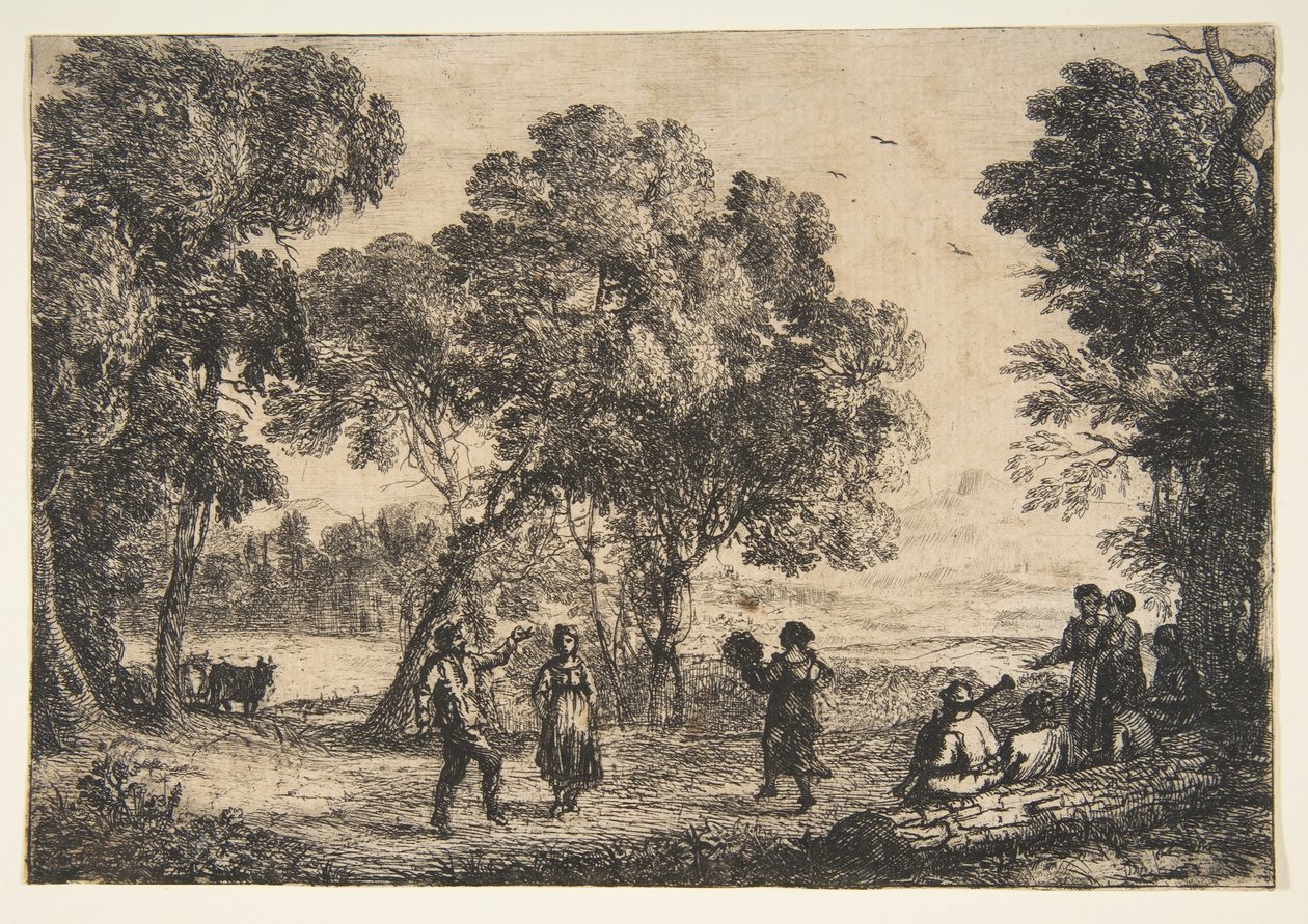 Country Dance Small Plate, n. 1637. tekijältä Claude Lorrain
