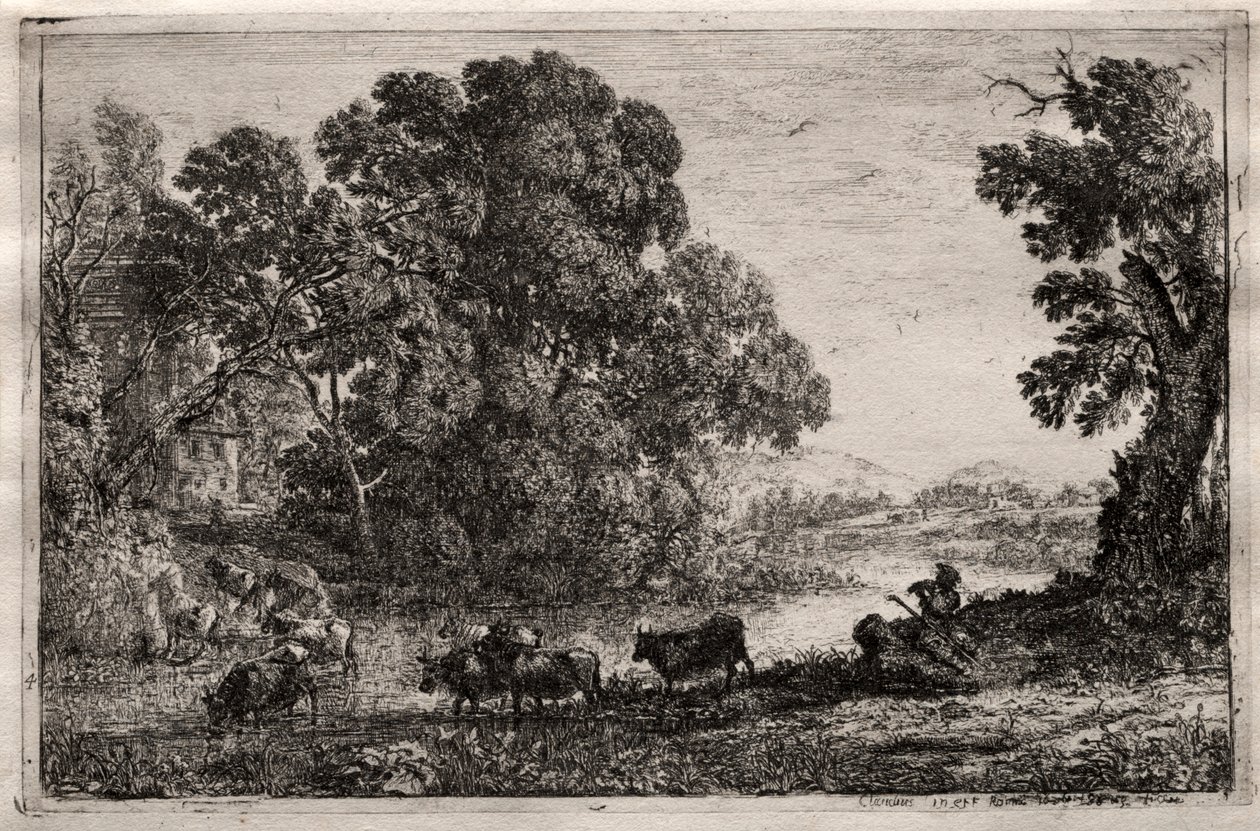 Lehmänpaimen, 1606. tekijältä Claude Lorrain