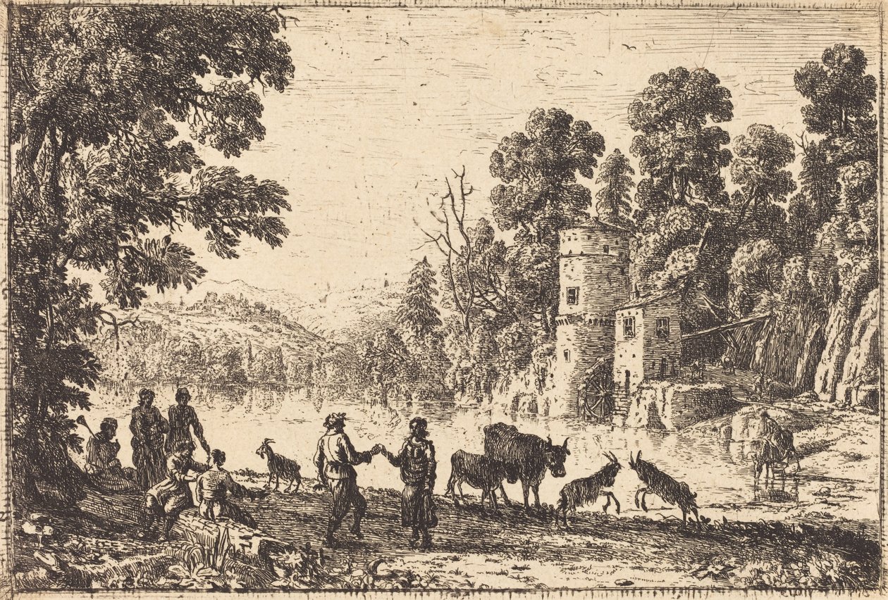 Tanssi joen rannalla tekijältä Claude Lorrain