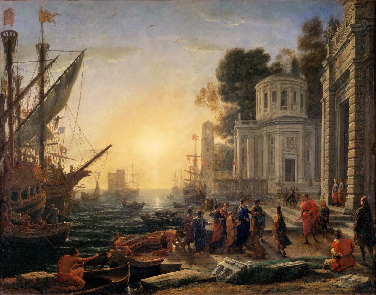 Kleopatran maihinnousu Tarsoksessa tekijältä Claude Lorrain