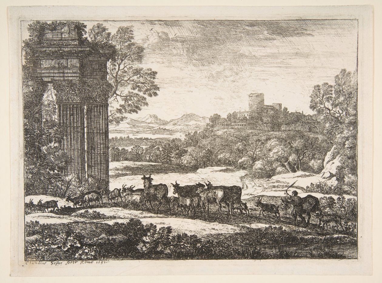 Lauma palaa myrskyisellä säällä, 1651. tekijältä Claude Lorrain