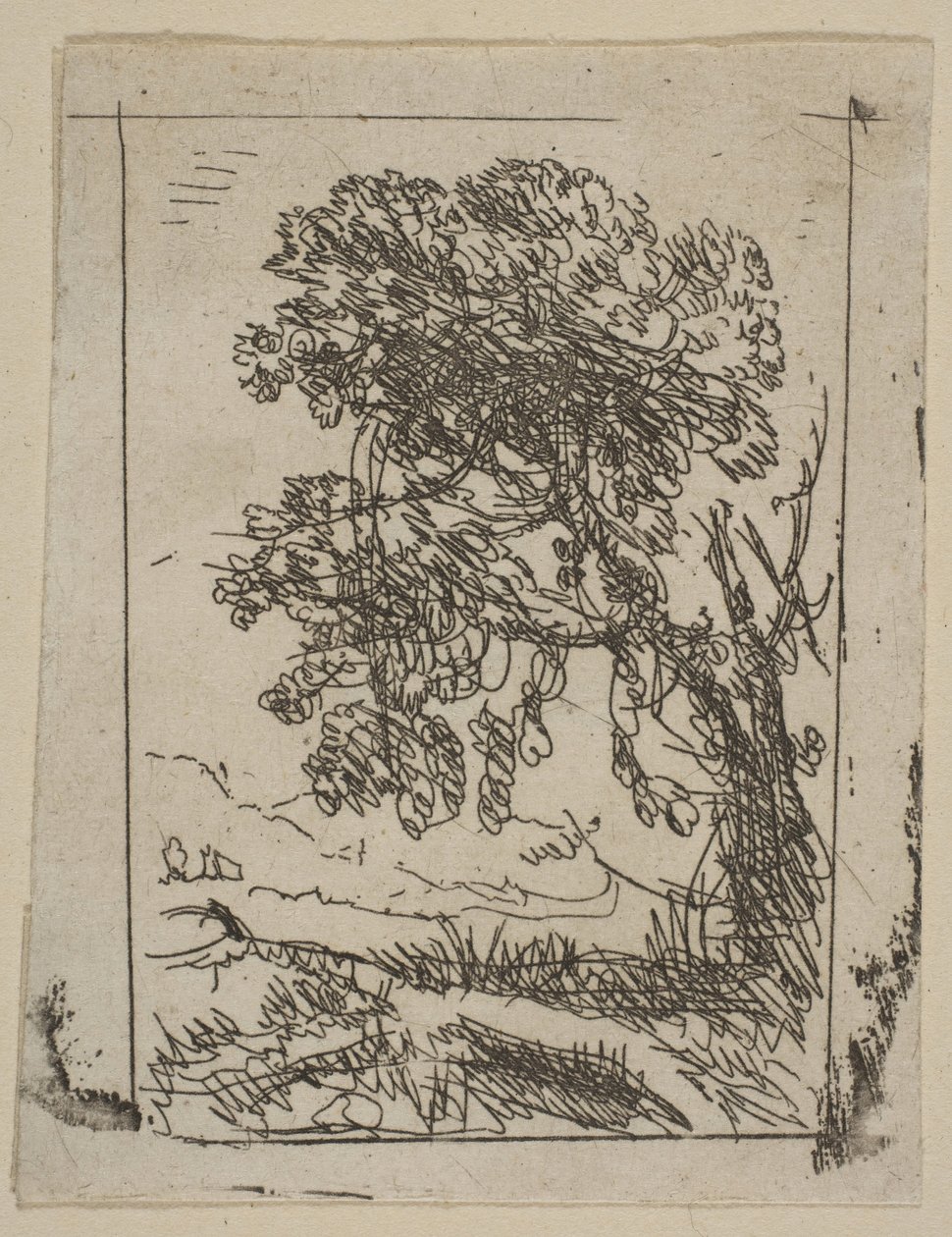 Kaksi maisemaa vasemmalla puu, n. 1630. tekijältä Claude Lorrain