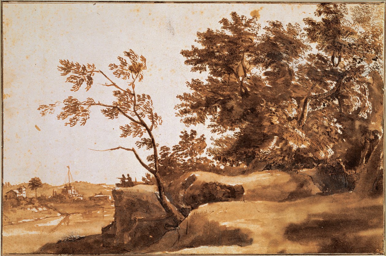 Tiber-maisema ja Castel Sant