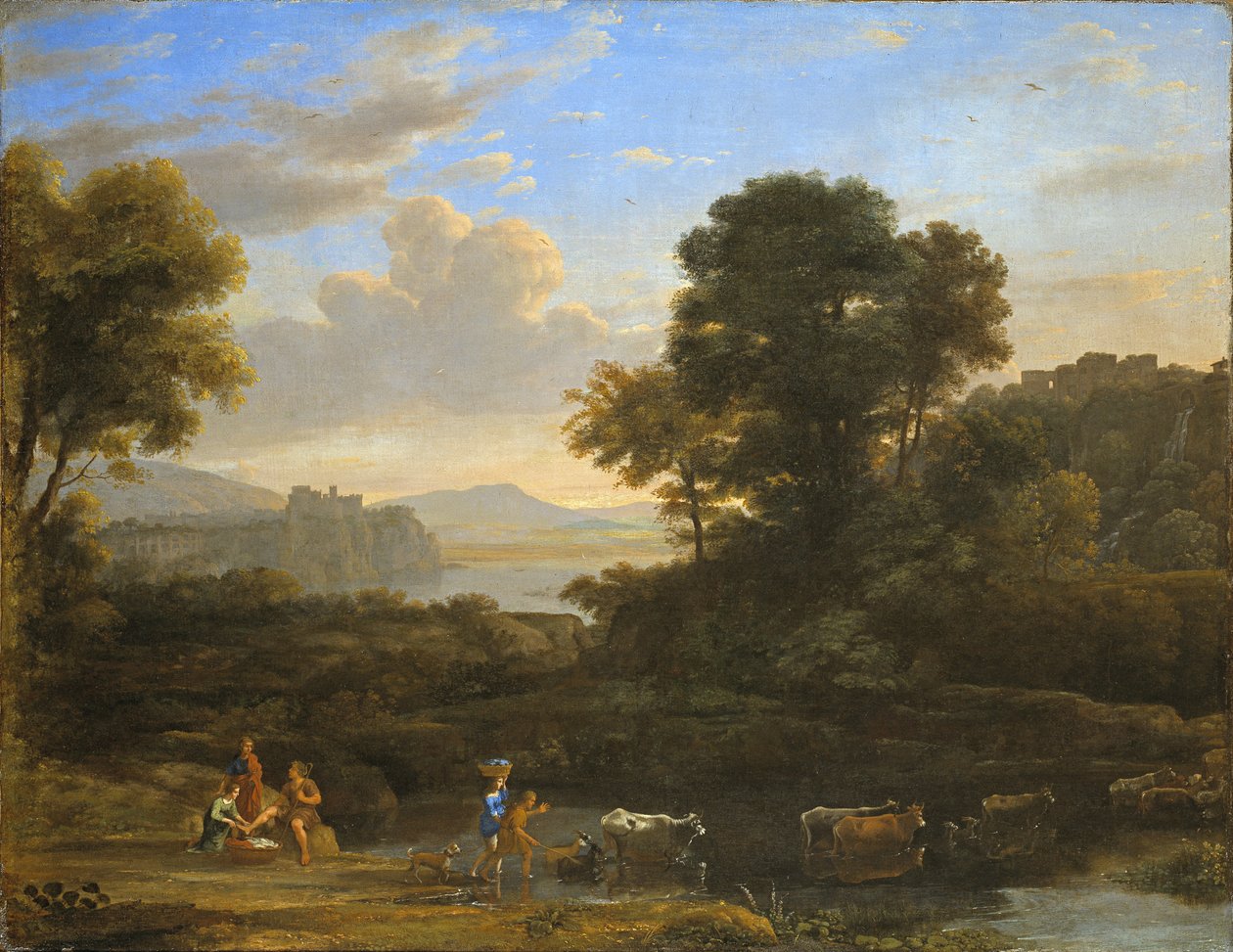 Pastoraalinen maisema, 1646-47 tekijältä Claude Lorrain