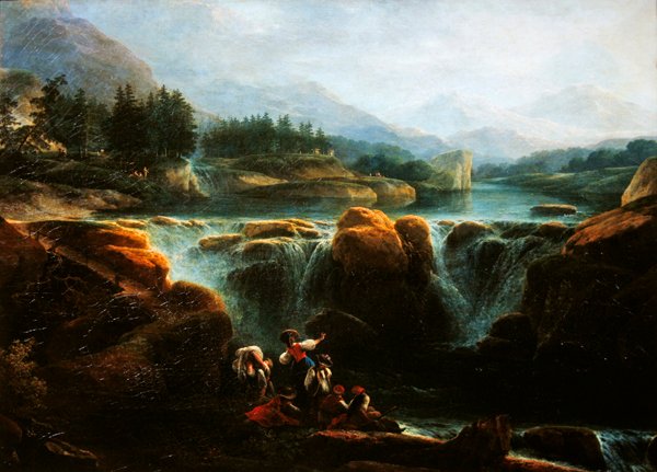 Sveitsin maisema, n. 1790-1794 tekijältä Claude Louis Chatelet
