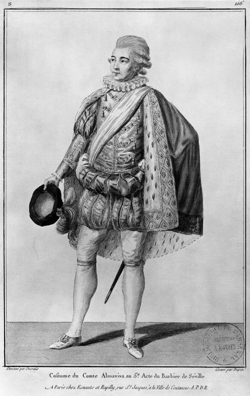 Kreivi Almaviva, kuvitus Pierre Augustin Caron de Beaumarchais