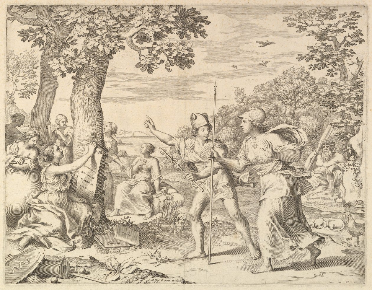Allegoria hyvästä hallinnosta Ranskassa, 1685. tekijältä Claude Mellan