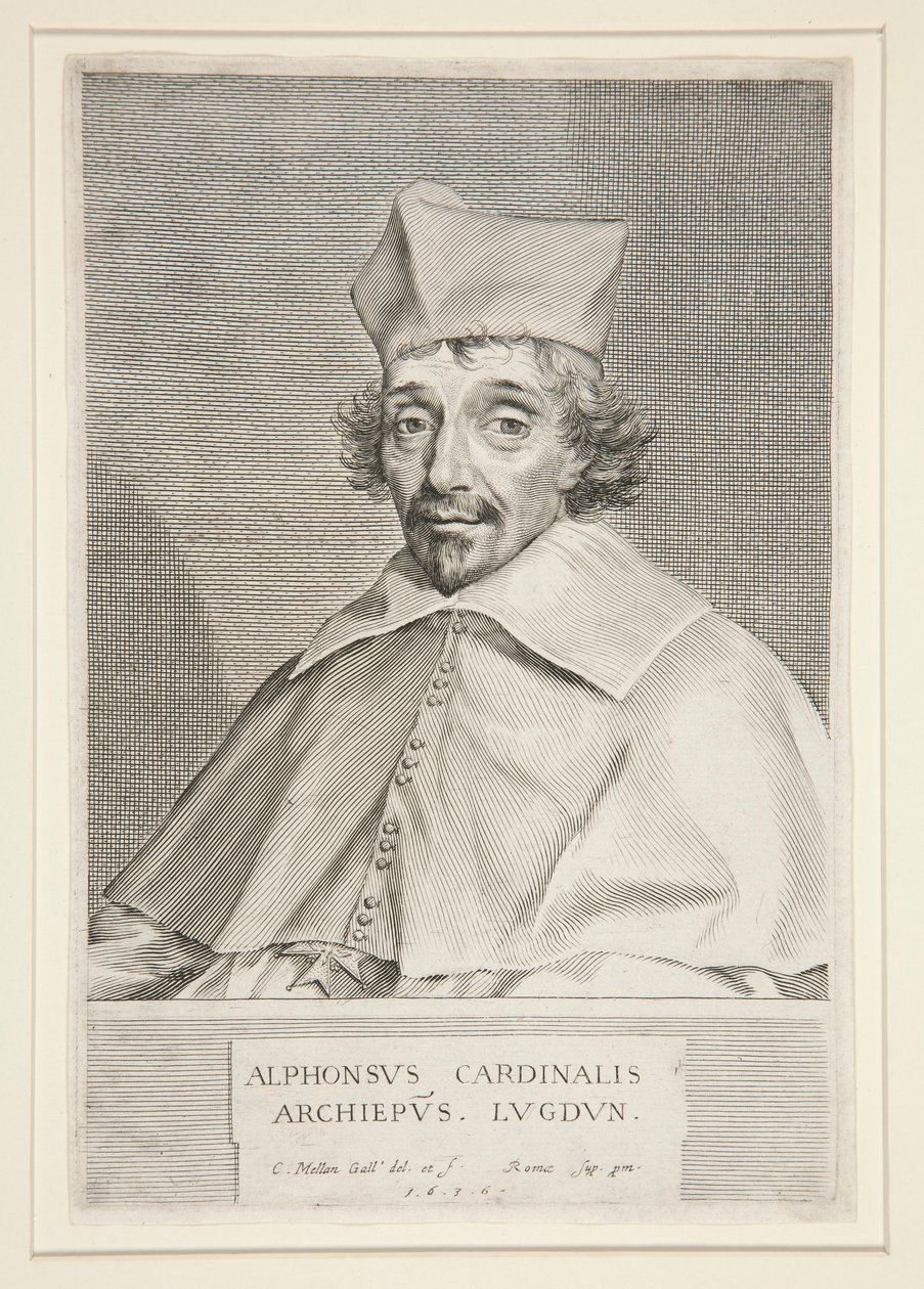 Kardinaali Alphonse de Plessis de Richelieu (kuuluisan kardinaalin veli) tekijältä Claude Mellan