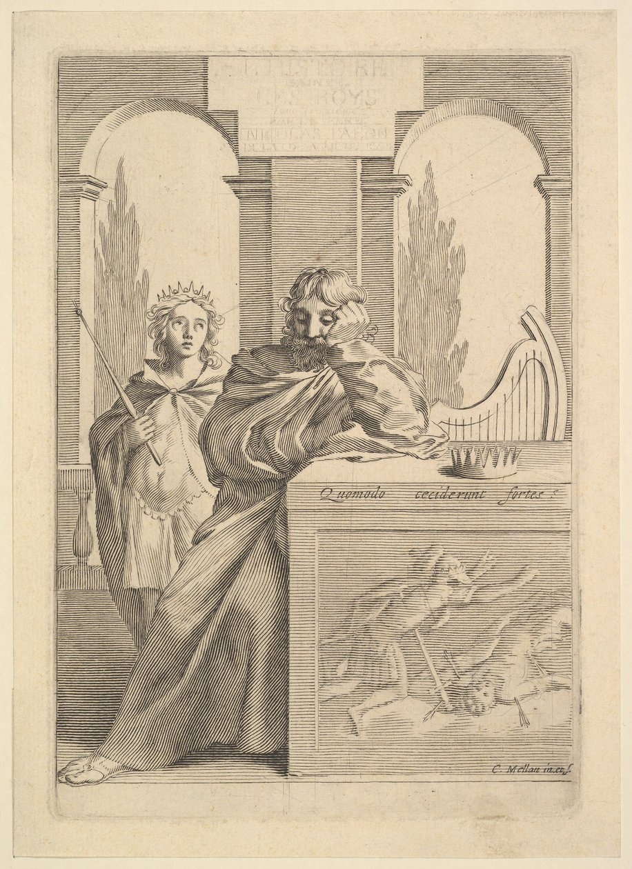 David: Talon nimisivu, LHistoire Sainte, III, 1645. tekijältä Claude Mellan