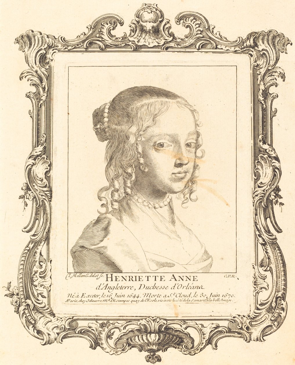 Englannin Henriette Anne, Orléansin herttuatar tekijältä Claude Mellan