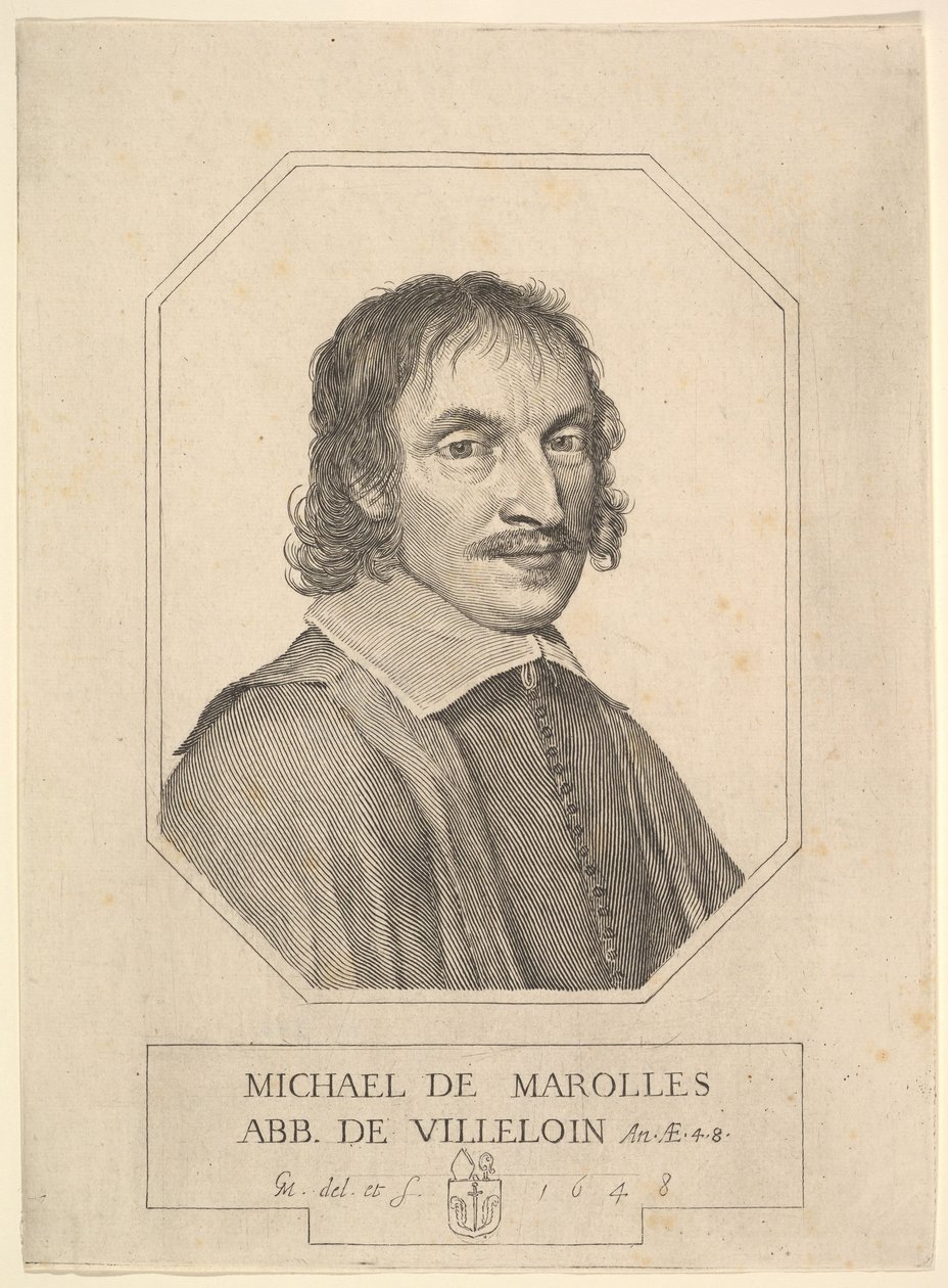 Michel de Marollesin muotokuva, 1648. tekijältä Claude Mellan