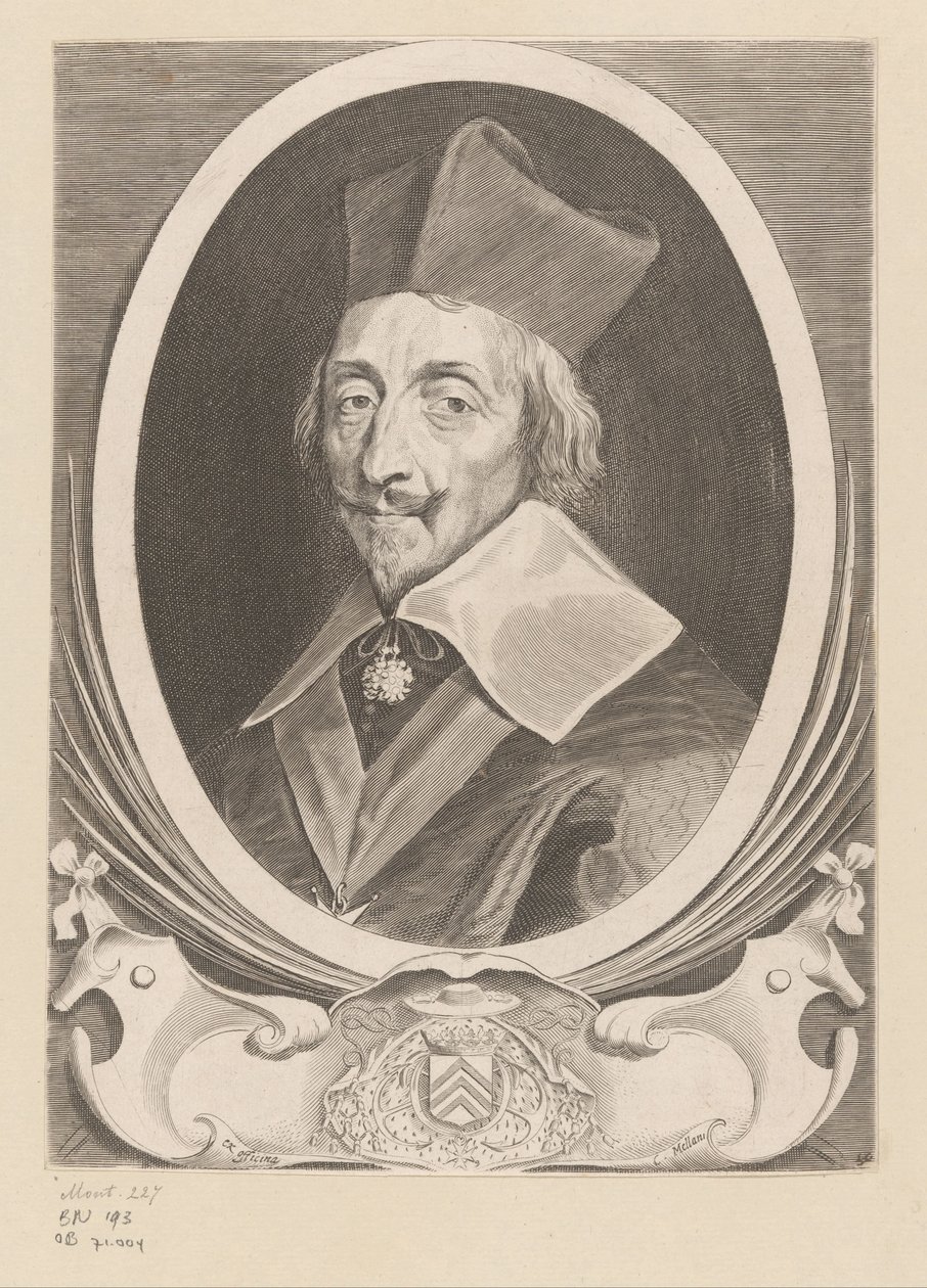 Armand-Jean Du Plessisin, kardinaali de Richelieun, muotokuva tekijältä Claude Mellan
