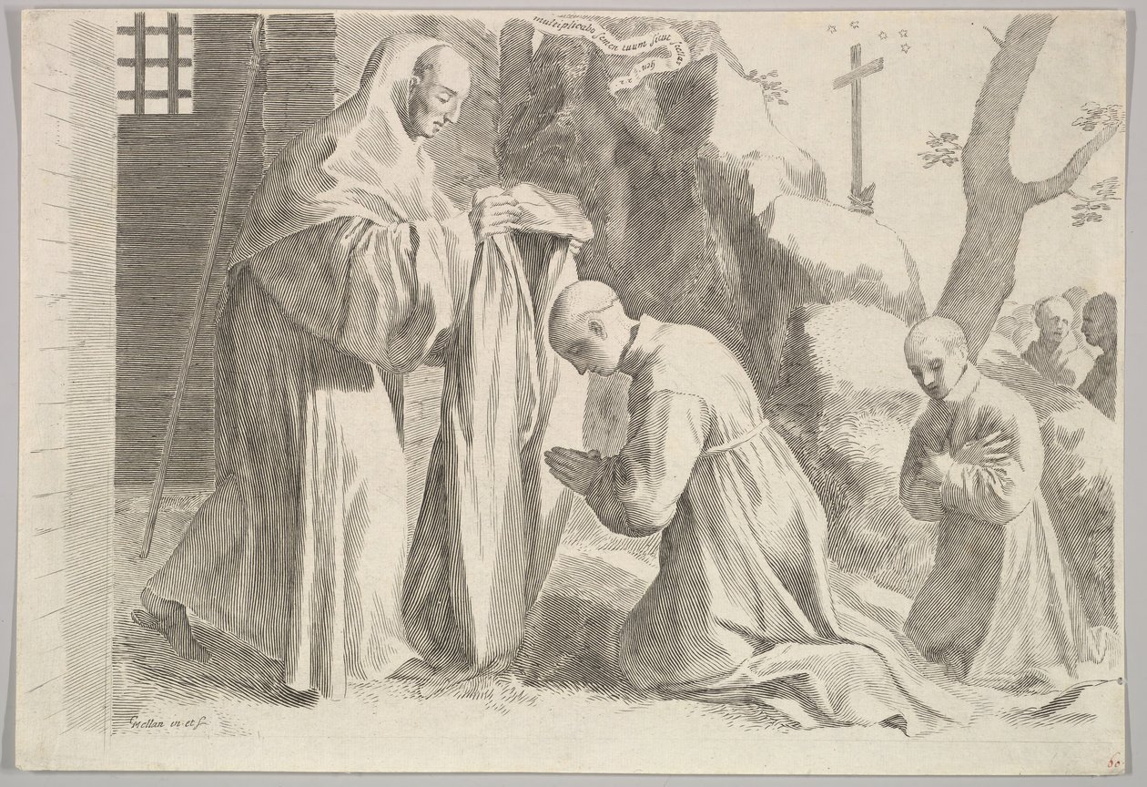 St. Bernard saa munkkitavan. tekijältä Claude Mellan