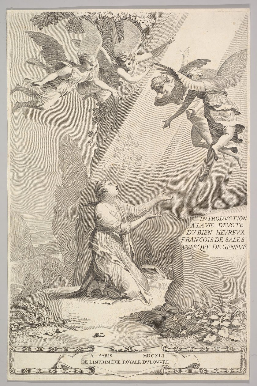 François de Salesin otsikkosivu, Johdanto hurskaan elämään, 1641. tekijältä Claude Mellan
