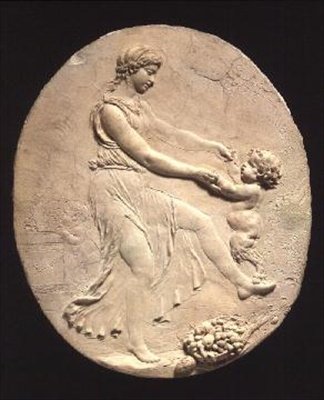 Bacchante ja vauvasatiiri tekijältä Claude Michel Clodion