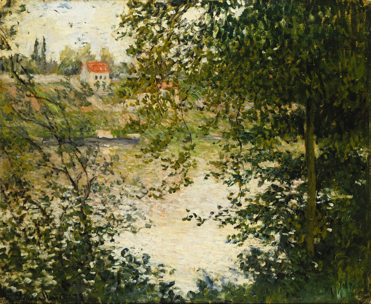 Näkymä La Grande Jatte -saaren puiden läpi; Puiden läpi, La Grande Jatten saari, 1878 tekijältä Claude Monet