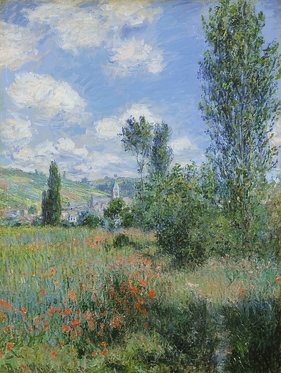Näkymä Vétheuilille. 1880 tekijältä Claude Monet