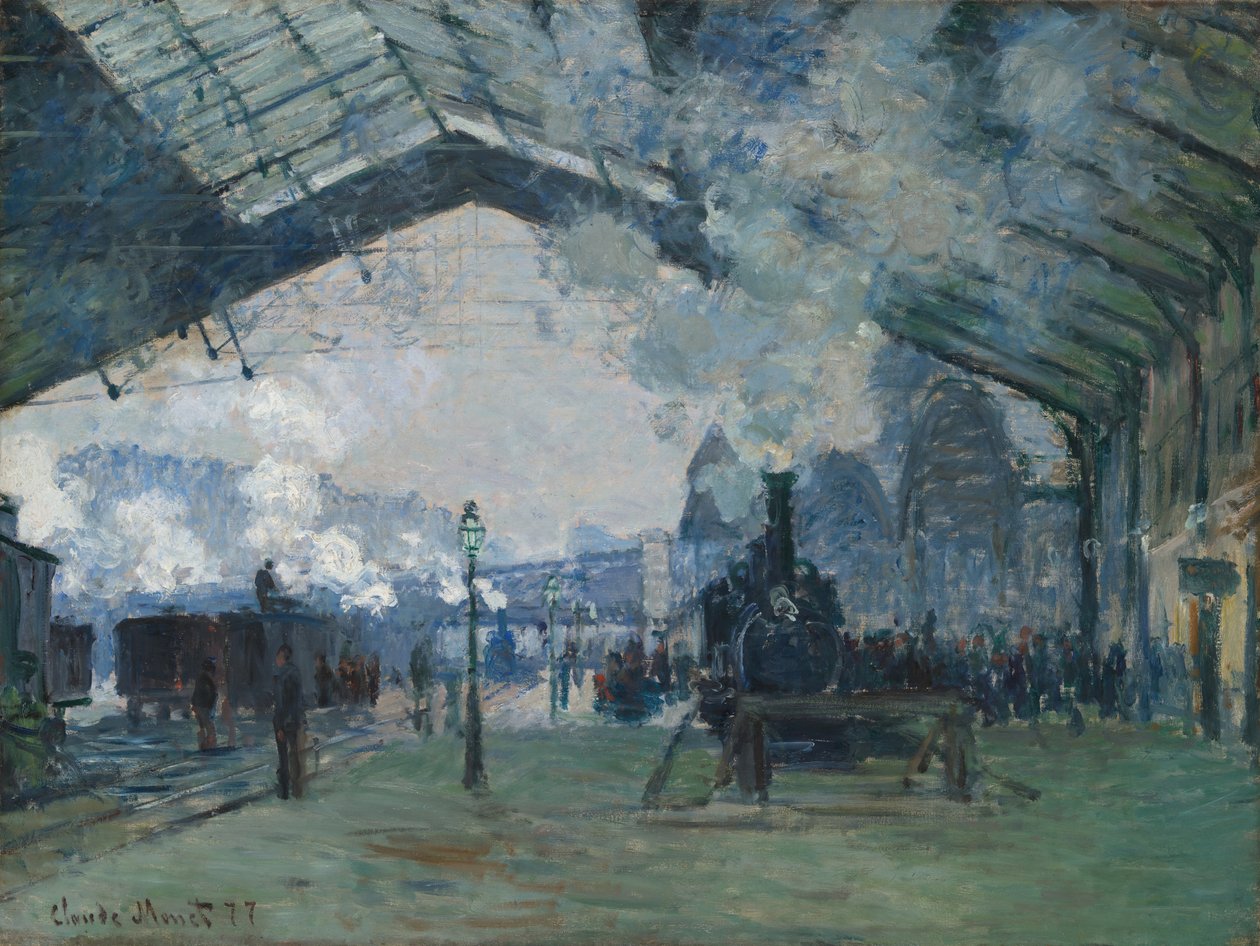 Normandian junan saapuminen, Gare Saint-Lazare, 1877. tekijältä Claude Monet