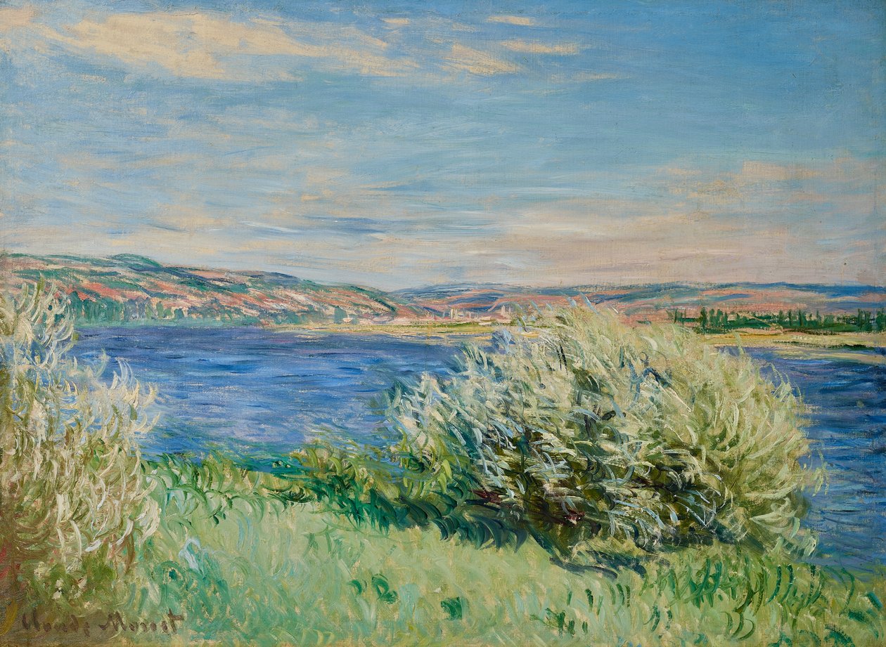 Seinen rannat Vetheuilin lähellä tekijältä Claude Monet