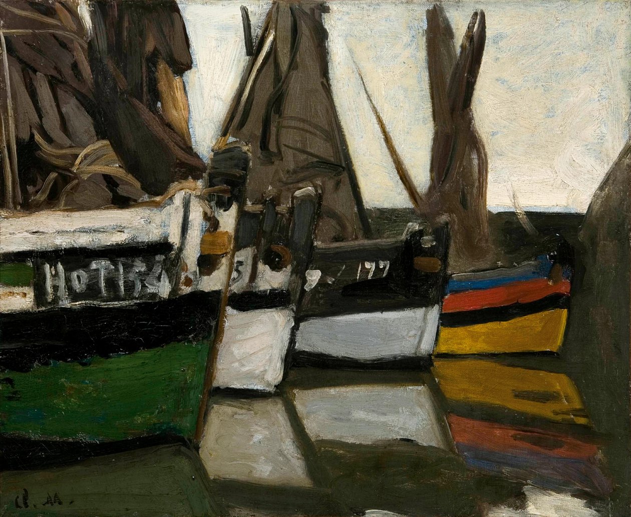 Kalastusveneet Honfleurissa Kalastusveneet Honfleurissa, n. 1866. tekijältä Claude Monet