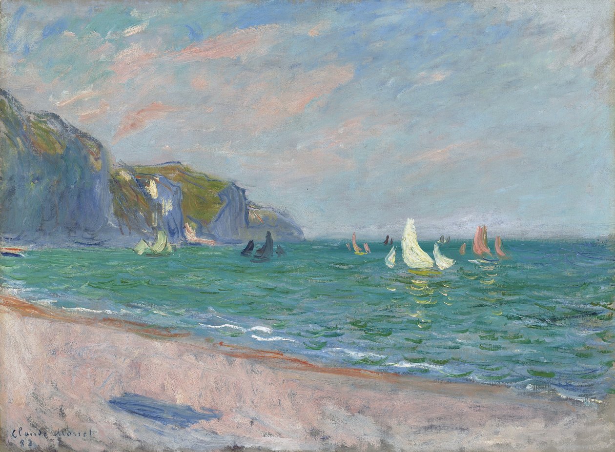 Veneitä Pourvillen kallioiden edessä, 1882 tekijältä Claude Monet