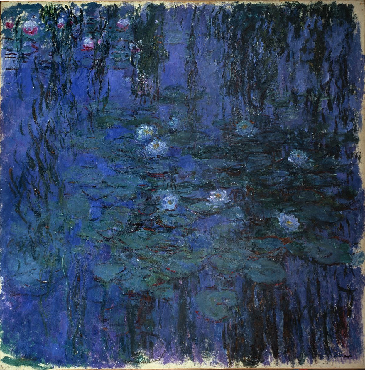 Blue Waterlily (öljy kankaalle, n. 1916-1919) tekijältä Claude Monet