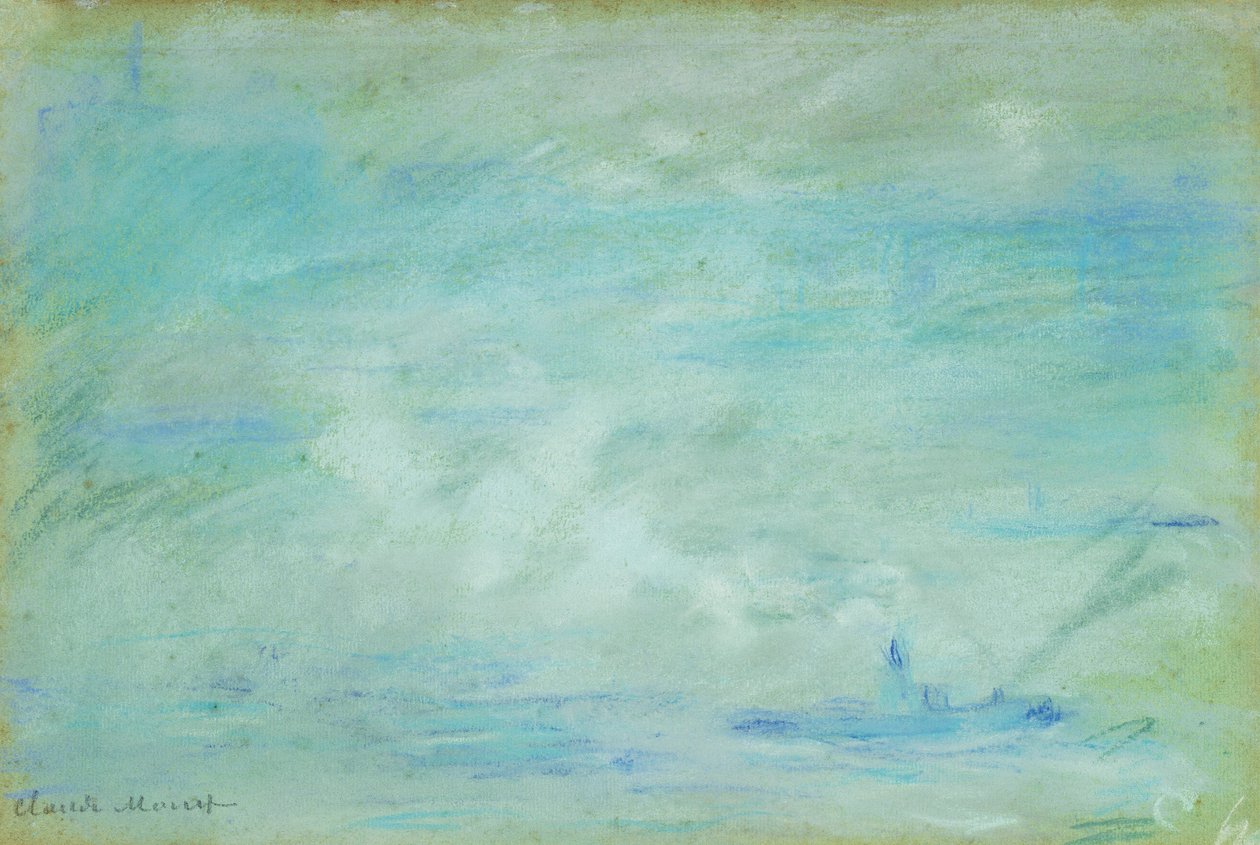 Vene Thamesilla, sameusvaikutus; Vene Thamesilla, sumuefekti, 1901 tekijältä Claude Monet