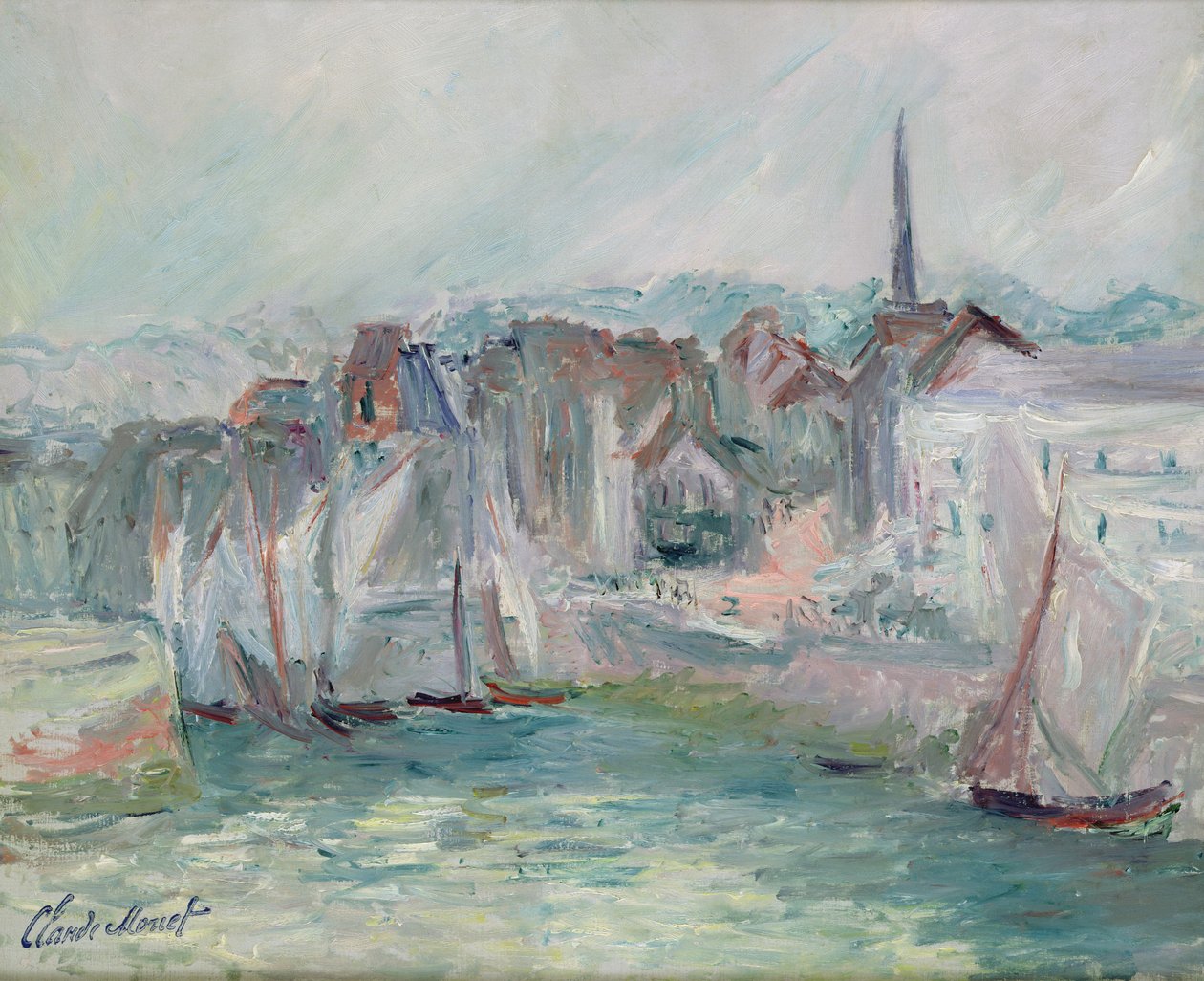 Veneitä Honfleurin satamassa, 1917 tekijältä Claude Monet