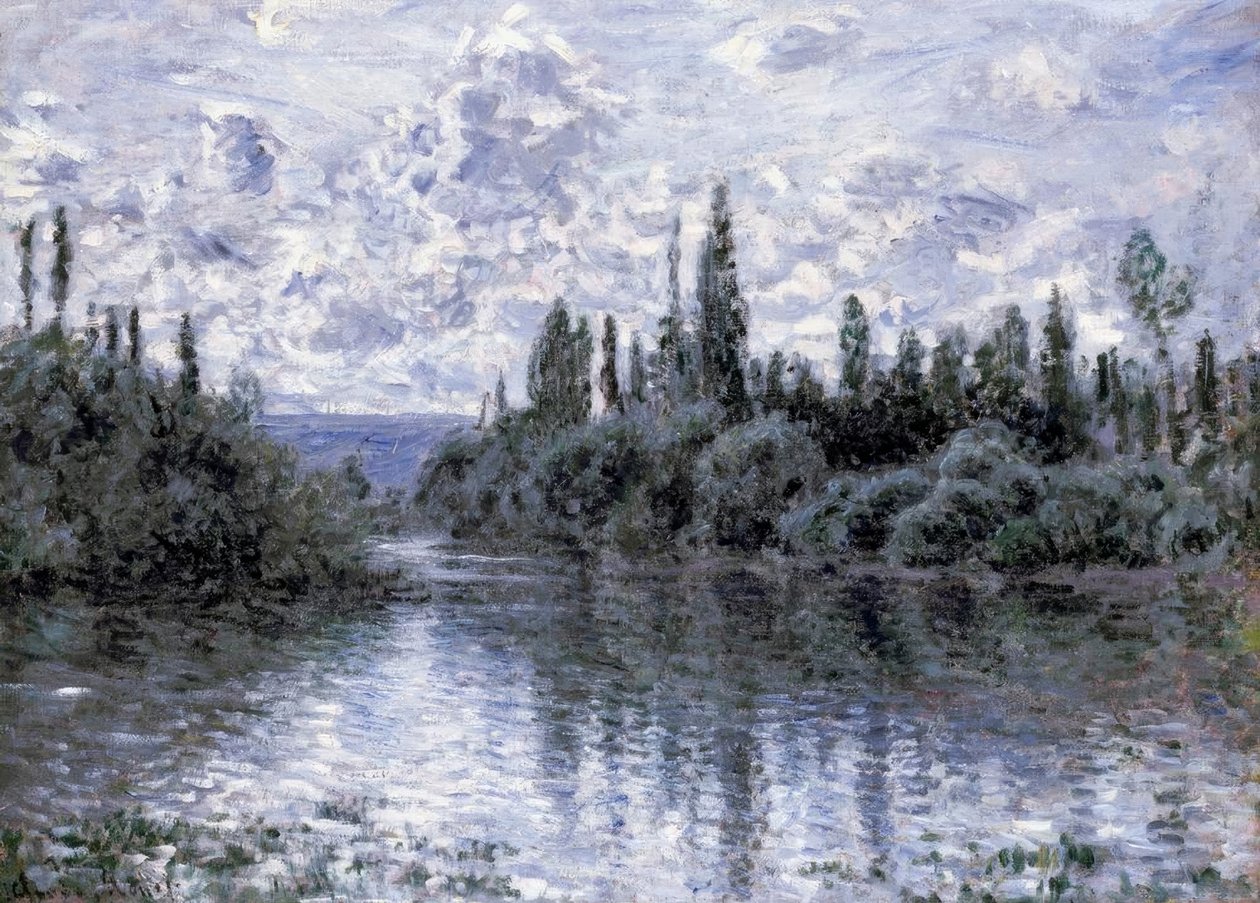 Seinen varsi Vétheuilin lähellä tekijältä Claude Monet