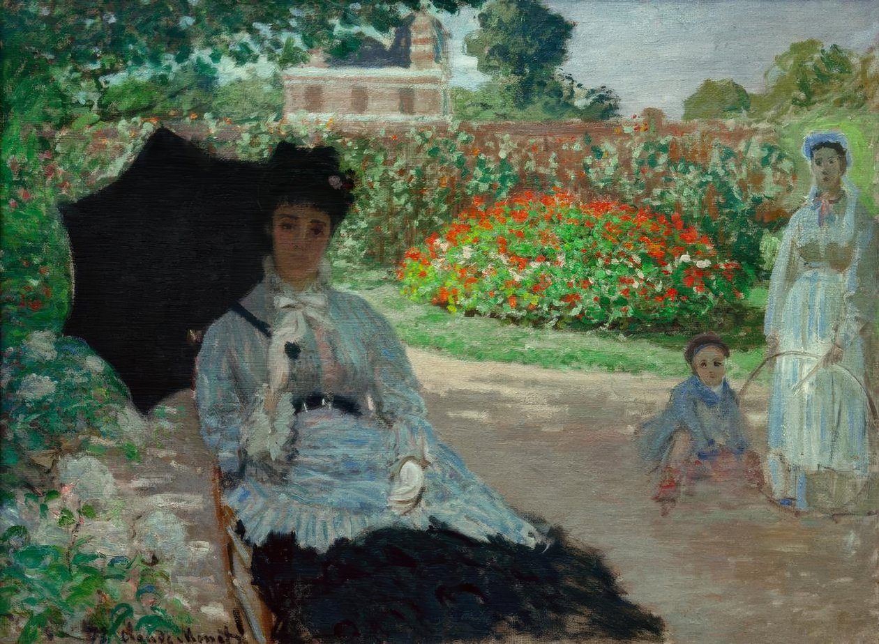 Camille au jardin, avec Jean et sa bonne tekijältä Claude Monet