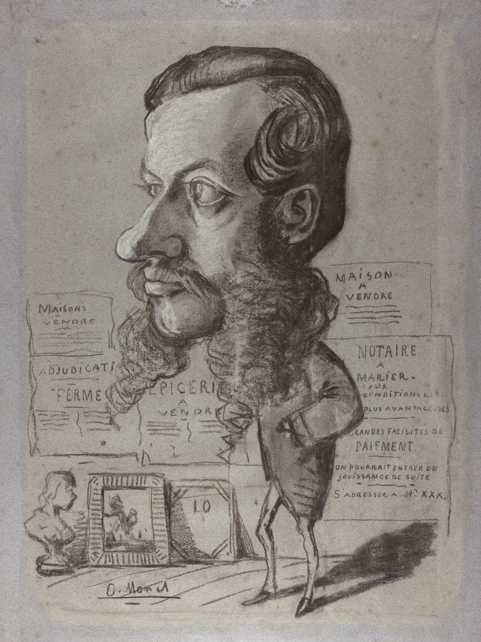 Léon Manchonin karikatyyri, n. 1858 tekijältä Claude Monet