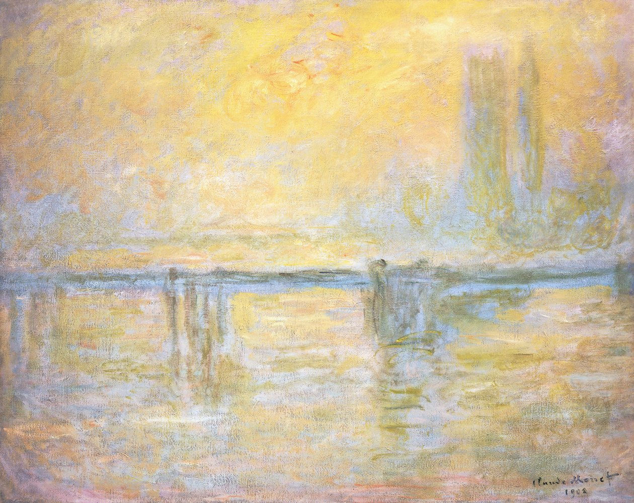 Charing Crossin silta, sumu; Charing Cross Bridge, Brouillard, 1902 tekijältä Claude Monet