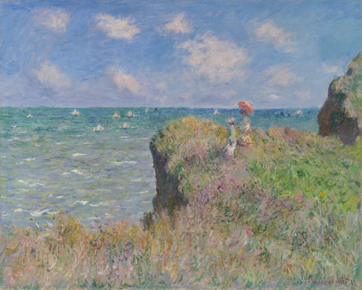Cliff Walk Pourvillessä tekijältä Claude Monet