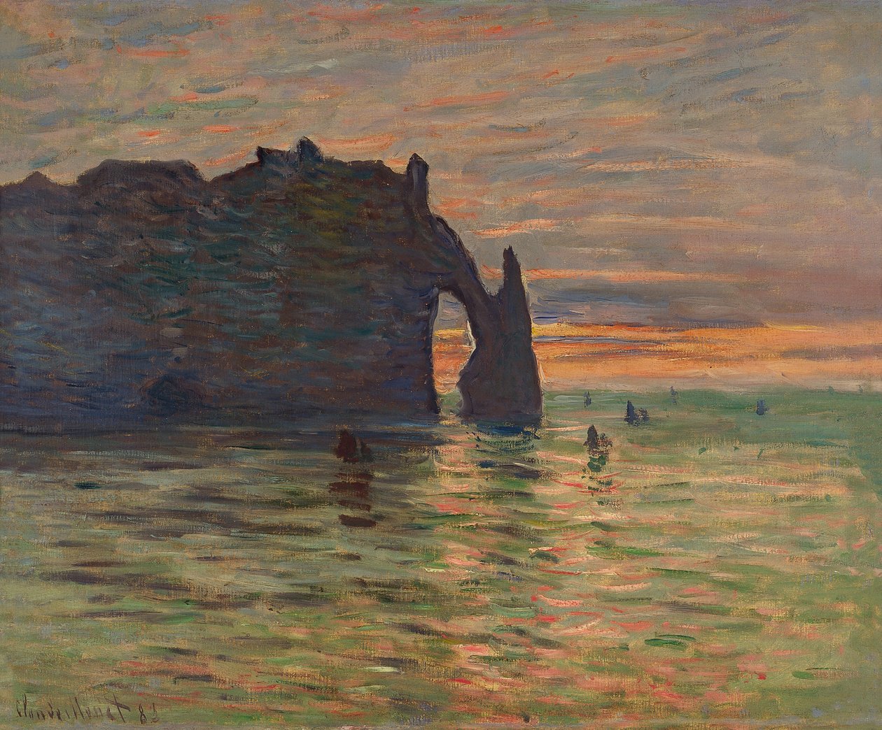 Auringonlasku Etretatissa tekijältä Claude Monet