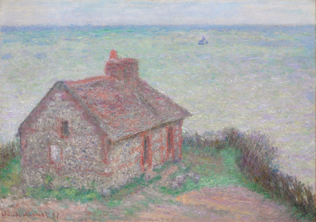 Tullitalo, ruusuefekti; Tullitalo, vaaleanpunainen efekti, 1897 tekijältä Claude Monet