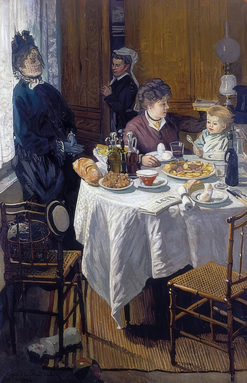 Lounas (Le Déjeuner). 1868. Kunto kunnostuksen jälkeen tekijältä Claude Monet