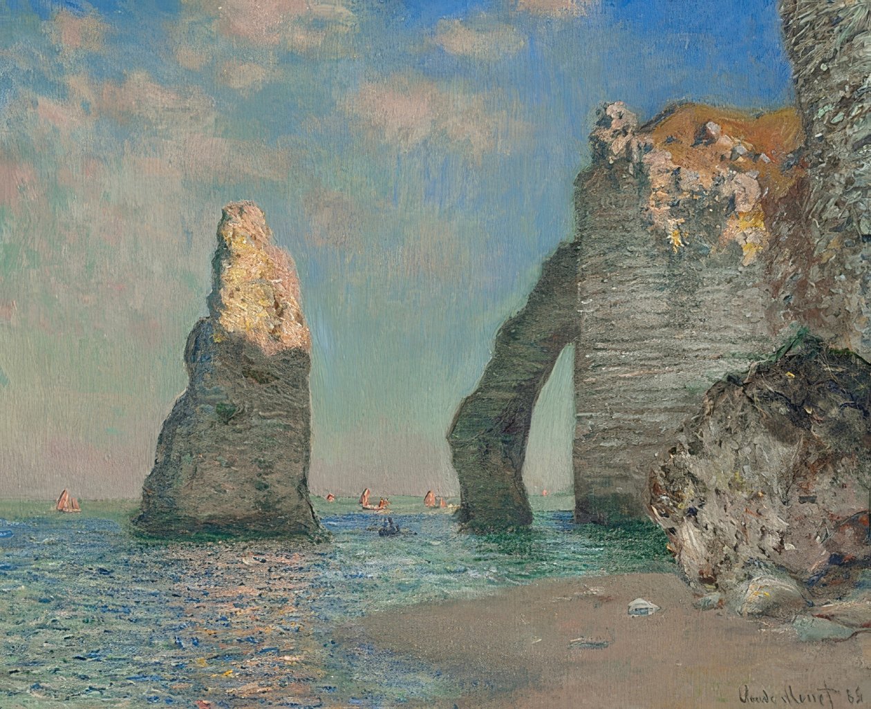 Kivet Étretatissa. 1885 tekijältä Claude Monet