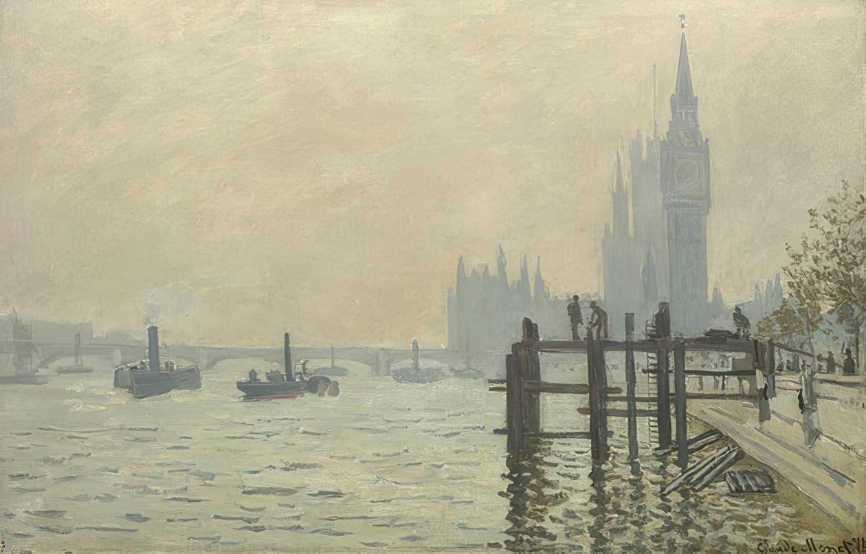 Thames Westminsterissä. Noin 1871 tekijältä Claude Monet