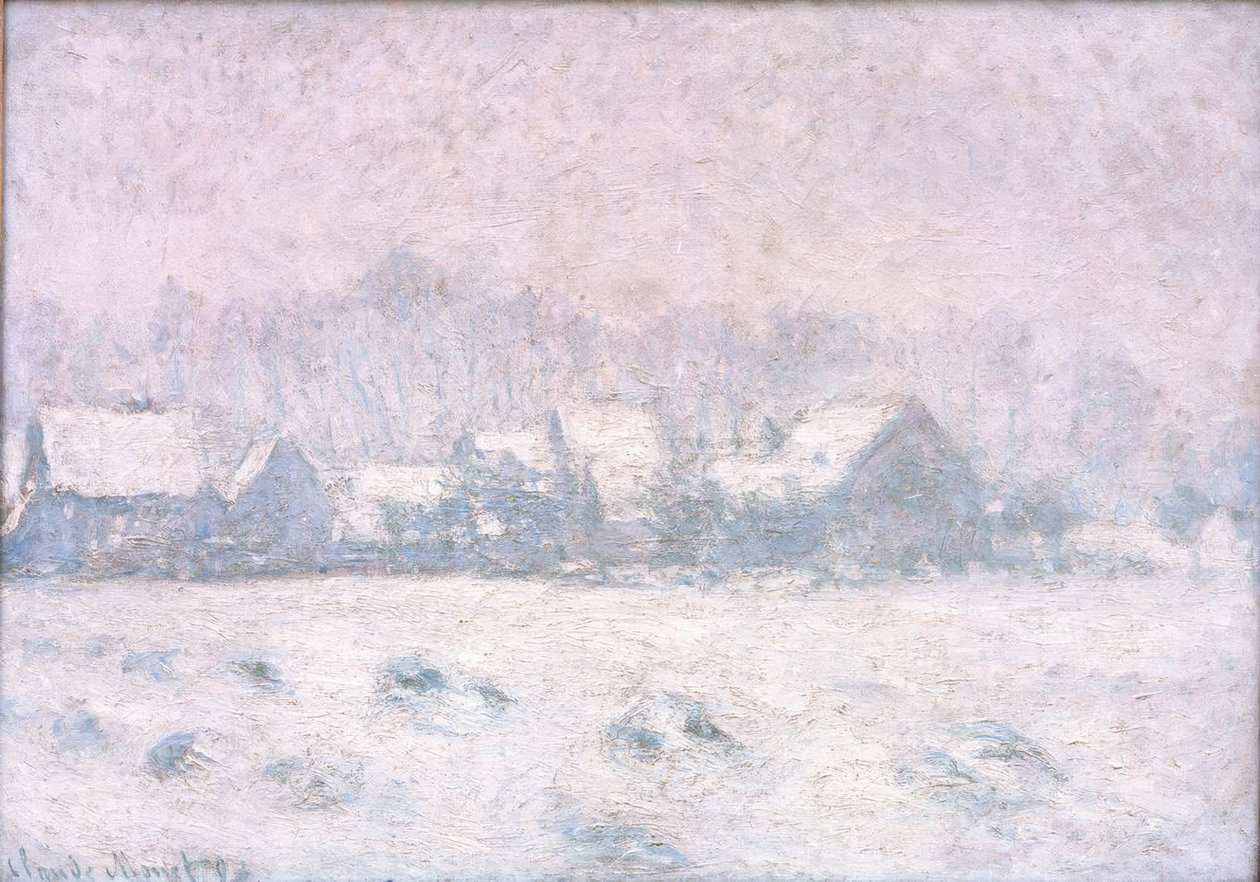 Effet de neige à Giverny (Schnee in Giverny) tekijältä Claude Monet