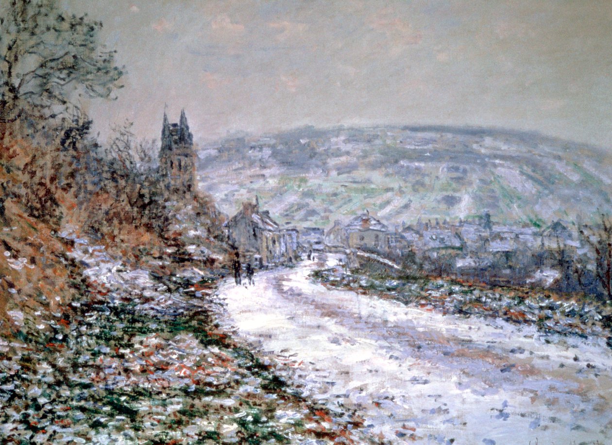 Sisäänkäynti Vetheuilin kylään talvella 1880 tekijältä Claude Monet